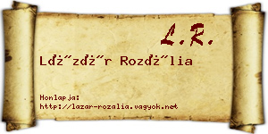Lázár Rozália névjegykártya